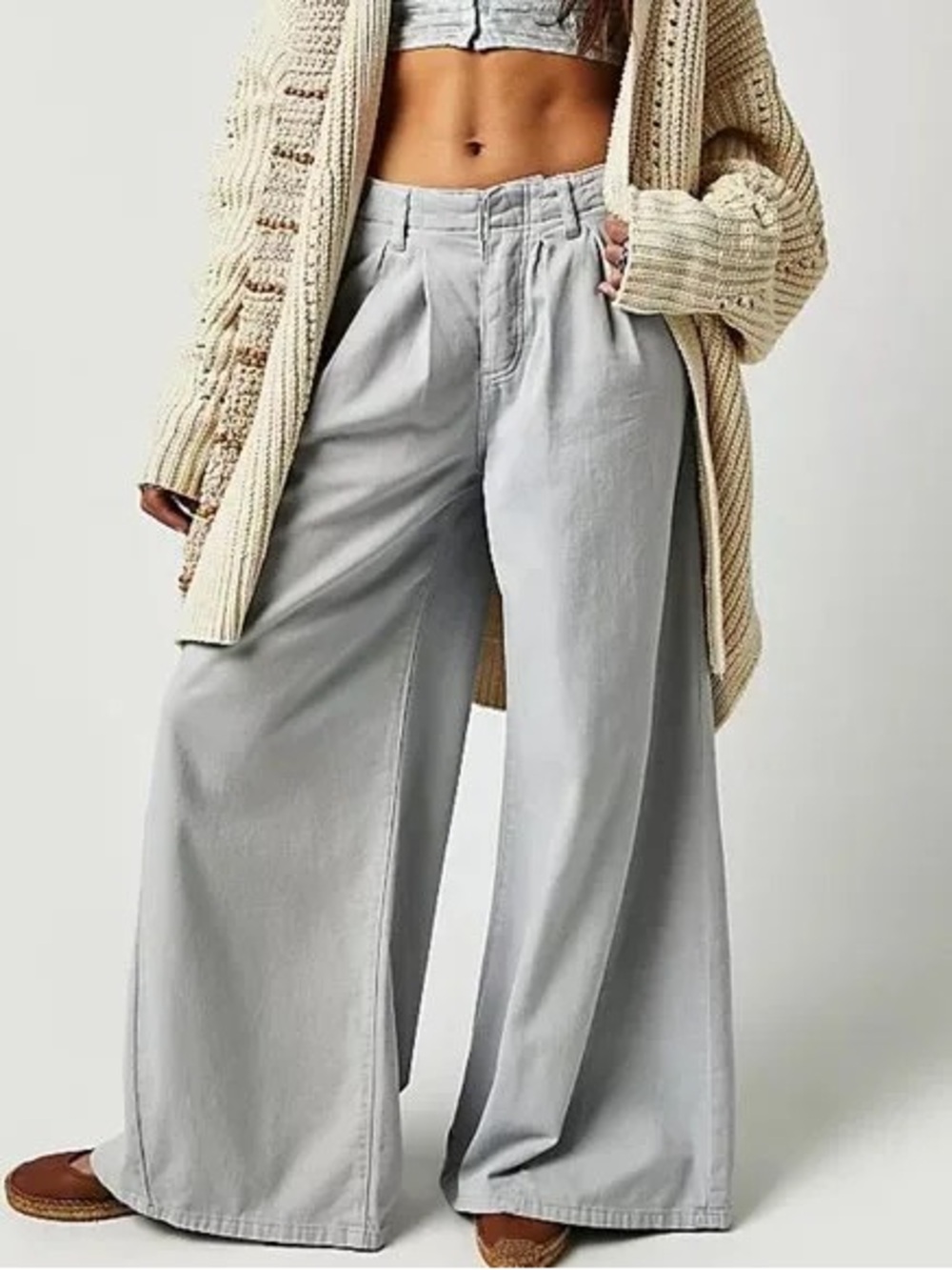 Free People Light as Spring Wide Leg Trousers